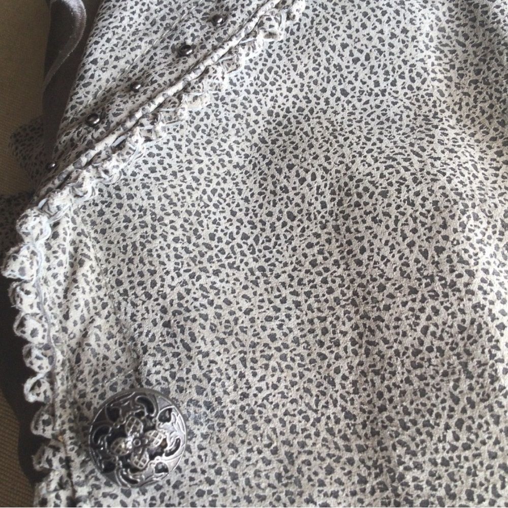 Bradley by Bradley Bayou Suede Leather Studded Moto Jacket Small - Picture 11 of 16